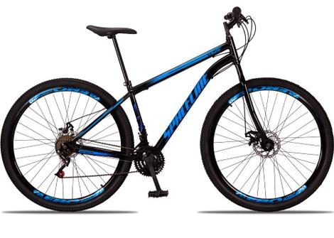 Bicicleta Spaceline Vênus Disc M Aro 29 Susp. Dianteira 21 Marchas - Preto/azul