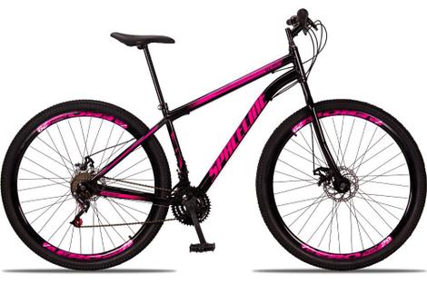Bicicleta Spaceline Vênus Disc M Aro 29 Susp. Dianteira 21 Marchas - Preto/rosa