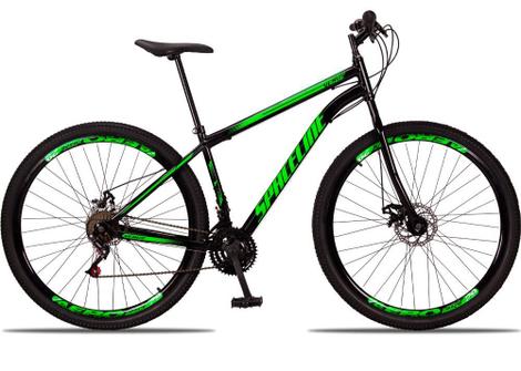 Bicicleta Spaceline Vênus Disc M Aro 29 Susp. Dianteira 21 Marchas - Preto/verde