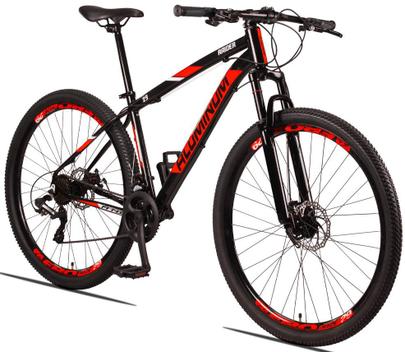 Bicicleta Raider Aluminum Disc M Aro 29 Susp. Dianteira 24 Marchas - Preto/vermelho