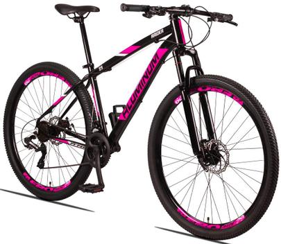 Bicicleta Raider Aluminum Disc M Aro 29 Susp. Dianteira 24 Marchas - Preto/rosa