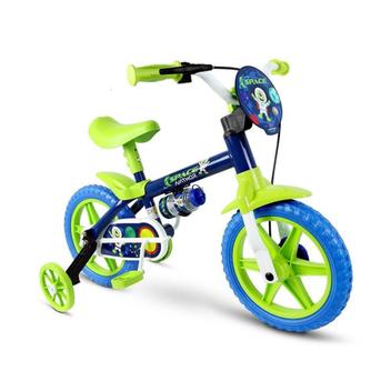 Bicicleta Nathor Space Aro 12 Rígida 1 Marcha - Azul/verde
