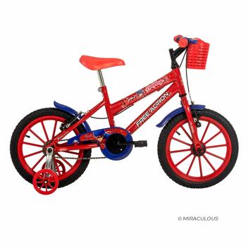 Bicicleta Free Action Lady Bug e Miraculous Vb Aro 16 Rígida 1 Marcha - Vermelho