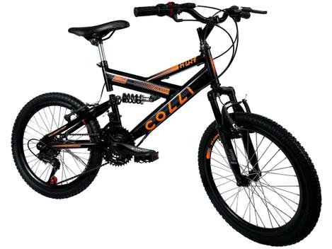 Bicicleta Colli Bike Gps Vb Aro 20 Full Suspensão 21 Marchas - Preto/laranja