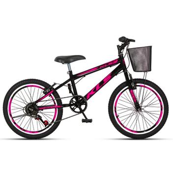 Bicicleta Kls Sport Gold Vb Aro 20 Rígida 7 Marchas - Preto/rosa