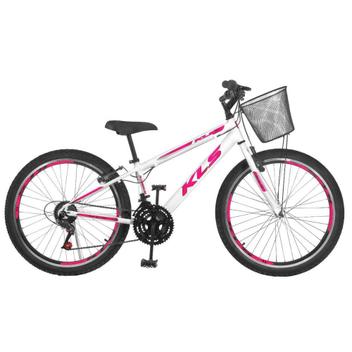 Bicicleta Kls Sport Gold Vb Aro 24 Rígida 21 Marchas - Branco/rosa