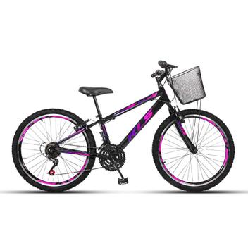 Bicicleta Kls Sport Gold Vb Aro 24 Rígida 21 Marchas - Preto/rosa/roxo