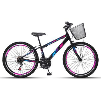 Bicicleta Kls Sport Gold Vb Aro 24 Rígida 21 Marchas - Preto/rosa/azul