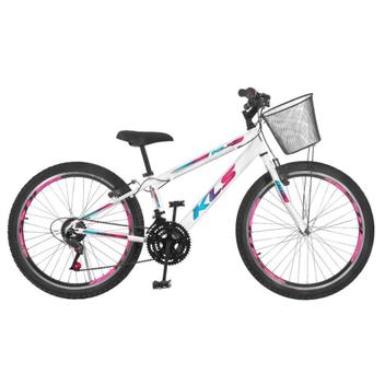Bicicleta Kls Sport Gold Vb Aro 24 Rígida 21 Marchas - Branco/rosa/azul