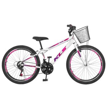 Bicicleta Kls Sport Gold Vb Aro 24 Rígida 21 Marchas - Branco/rosa/roxo