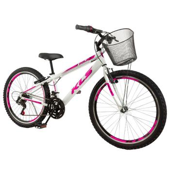Bicicleta Kls Sport Gold Vb Aro 24 Rígida 21 Marchas - Branco/rosa