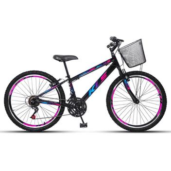 Bicicleta Kls Sport Gold Vb Aro 24 Rígida 21 Marchas - Preto/rosa/azul