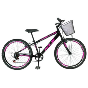 Bicicleta Kls Sport Gold Vb Aro 24 Rígida 7 Marchas - Preto/rosa