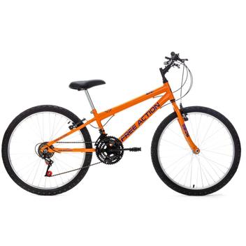 Bicicleta Free Action Eden Vb Aro 24 Rígida 18 Marchas - Laranja