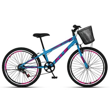 Bicicleta Kls Sport Gold Vb Aro 24 Rígida 7 Marchas - Azul/rosa