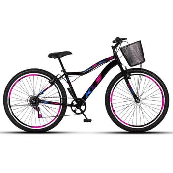Bicicleta Kls Sport Gold Vb Aro 26 Rígida 7 Marchas - Preto/rosa/azul