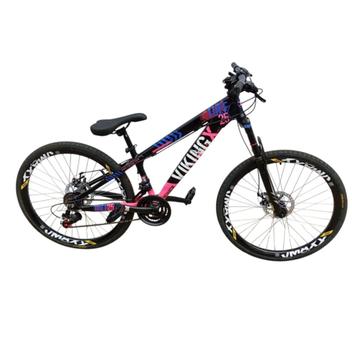 Bicicleta Vikingx Tuff 25 Disc M Aro 26 Susp. Dianteira 21 Marchas - Preto/rosa