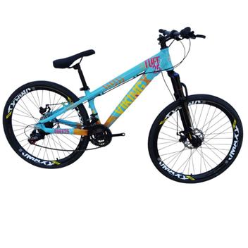 Bicicleta Vikingx Tuff 25 Disc H Aro 26 Susp. Dianteira 24 Marchas - Azul/laranja