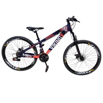 Bicicleta Vikingx Tuff 25 Disc H Aro 26 Susp. Dianteira 21 Marchas - Roxo/laranja