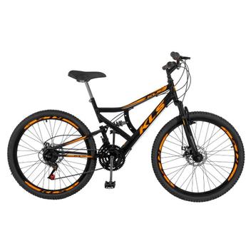Bicicleta Kls Gold Disc M Aro 26 Full Suspensão 21 Marchas - Laranja/preto