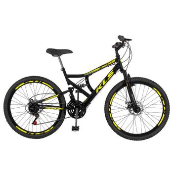 Bicicleta Kls Gold Disc M Aro 26 Full Suspensão 21 Marchas - Preto/amarelo
