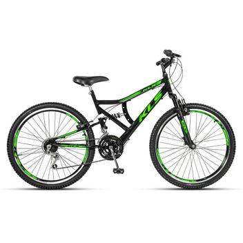 Bicicleta Kls Gold Vb Aro 26 Full Suspensão 21 Marchas - Preto/verde