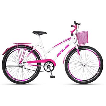 Bicicleta Kls Lady July Gold Vb Aro 26 Rígida 1 Marcha - Branco/rosa