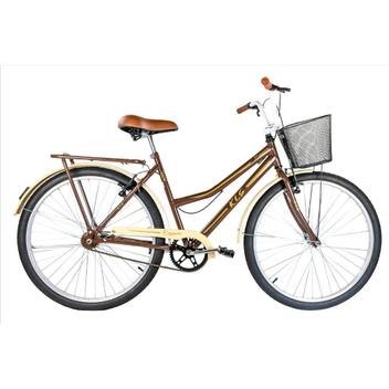 Bicicleta Kls Retrô Vb Aro 26 Rígida 1 Marcha - Marrom/bege