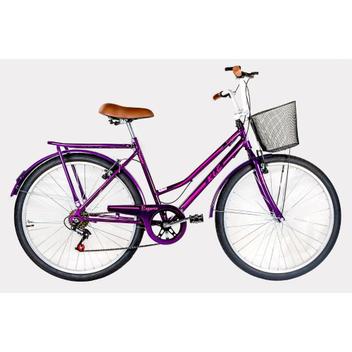 Bicicleta Kls Retrô Vb Aro 26 Rígida 6 Marchas - Violeta