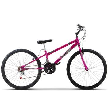 Bicicleta Ultra Bikes Pro Tork Rebaixada Aro 26 Rígida 18 Marchas - Rosa