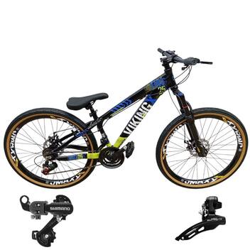 Bicicleta Aro 26 Vikingx Aluminio Tuff 25 Mtb 24v Cambio Shimano 
