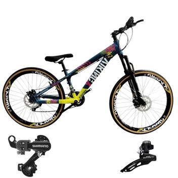 Bicicleta Aro 26 Vikingx Aluminio Tuff 25 Mtb 24v Cambio Shimano 