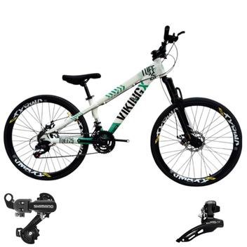 Bicicleta Aro 26 Vikingx Aluminio Tuff 25 Mtb 24v Cambio Shimano 