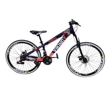Bicicleta Vikingx Tuff 25 Disc H Aro 26 Susp. Dianteira 24 Marchas - Roxo/laranja