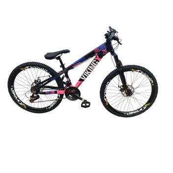 Bicicleta Vikingx Index Aro 26 Susp. Dianteira 21 Marchas - Preto/vermelho