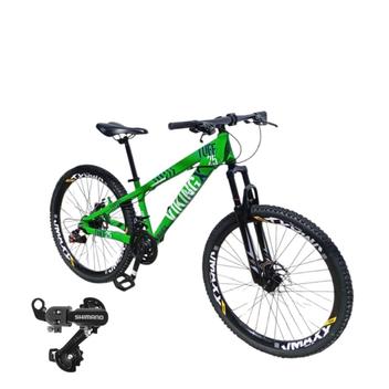 Bicicleta Vikingx Tuff 25 Aro 26 Susp. Dianteira 24 Marchas - Verde