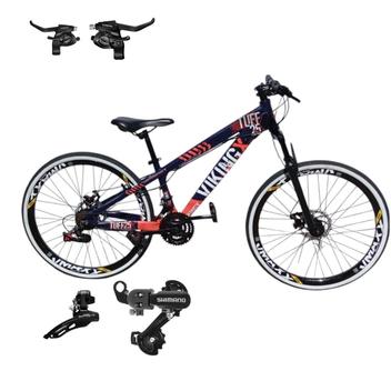 Bicicleta Vikingx Tuff 25 Disc M Aro 26 Susp. Dianteira 24 Marchas - Roxo/laranja