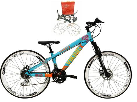 Bicicleta Vikingx Tuff 25 Aro 26 Susp. Dianteira 21 Marchas - Azul/branco