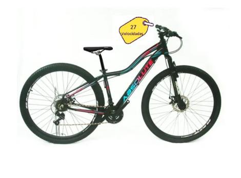 Bicicleta Absolute Hera Sport Disc M Aro 29 Susp. Dianteira 27 Marchas - Azul/preto/rosa