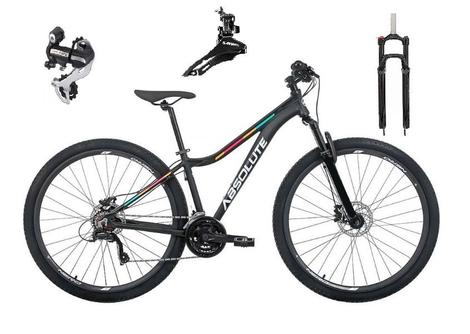 Bicicleta Absolute Mia Iii Disc M Aro 29 Susp. Dianteira 24 Marchas - Preto/verde