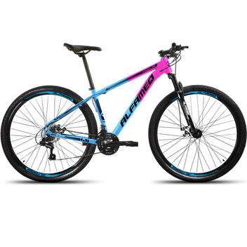 Bicicleta Alfameq Half Disc M Aro 29 Susp. Dianteira 21 Marchas - Azul/rosa