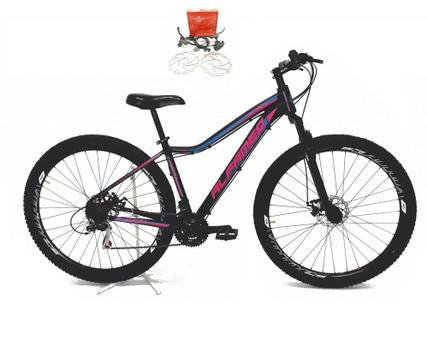 Bicicleta Alfameq Pandora Disc H Aro 29 Susp. Dianteira 21 Marchas - Preto/rosa/azul