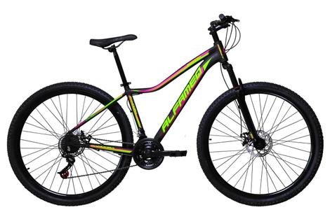 Bicicleta Alfameq Pandora Disc M Aro 29 Susp. Dianteira 21 Marchas - Preto/amarelo/rosa