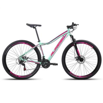 Bicicleta Alfameq Pandora Disc H Aro 29 Susp. Dianteira 21 Marchas - Verde/rosa