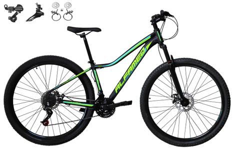 Bicicleta Alfameq Nina Disc H Aro 29 Susp. Dianteira 21 Marchas - Preto/amarelo/verde