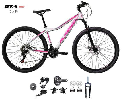 Bicicleta Alfameq Pandora Disc M Aro 29 Susp. Dianteira 18 Marchas - Branco/rosa