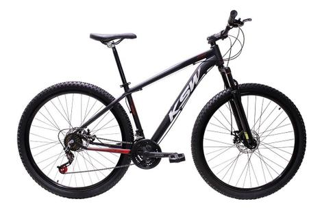 Bicicleta Ksw Xlt 100 Disc M Aro 29 Susp. Dianteira 21 Marchas - Preto/vermelho/branco