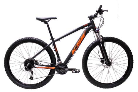 Bicicleta Ksw Xlt 100 Disc H Aro 29 Susp. Dianteira 27 Marchas - Preto/laranja