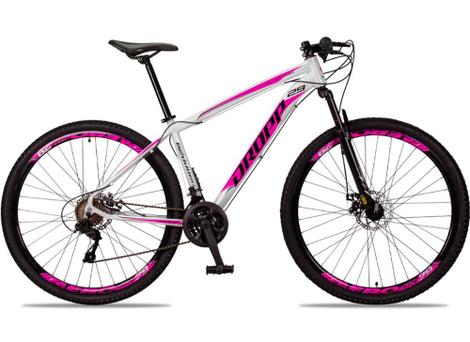 Bicicleta Dropp Aluminum Disc M Aro 29 Susp. Dianteira 24 Marchas - Branco/rosa