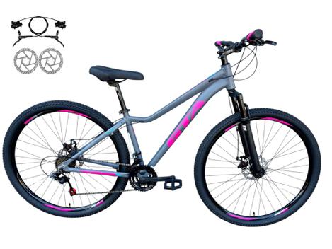 Bicicleta Gta Bike Start Plus Disc H Aro 29 Susp. Dianteira 21 Marchas - Cinza/rosa